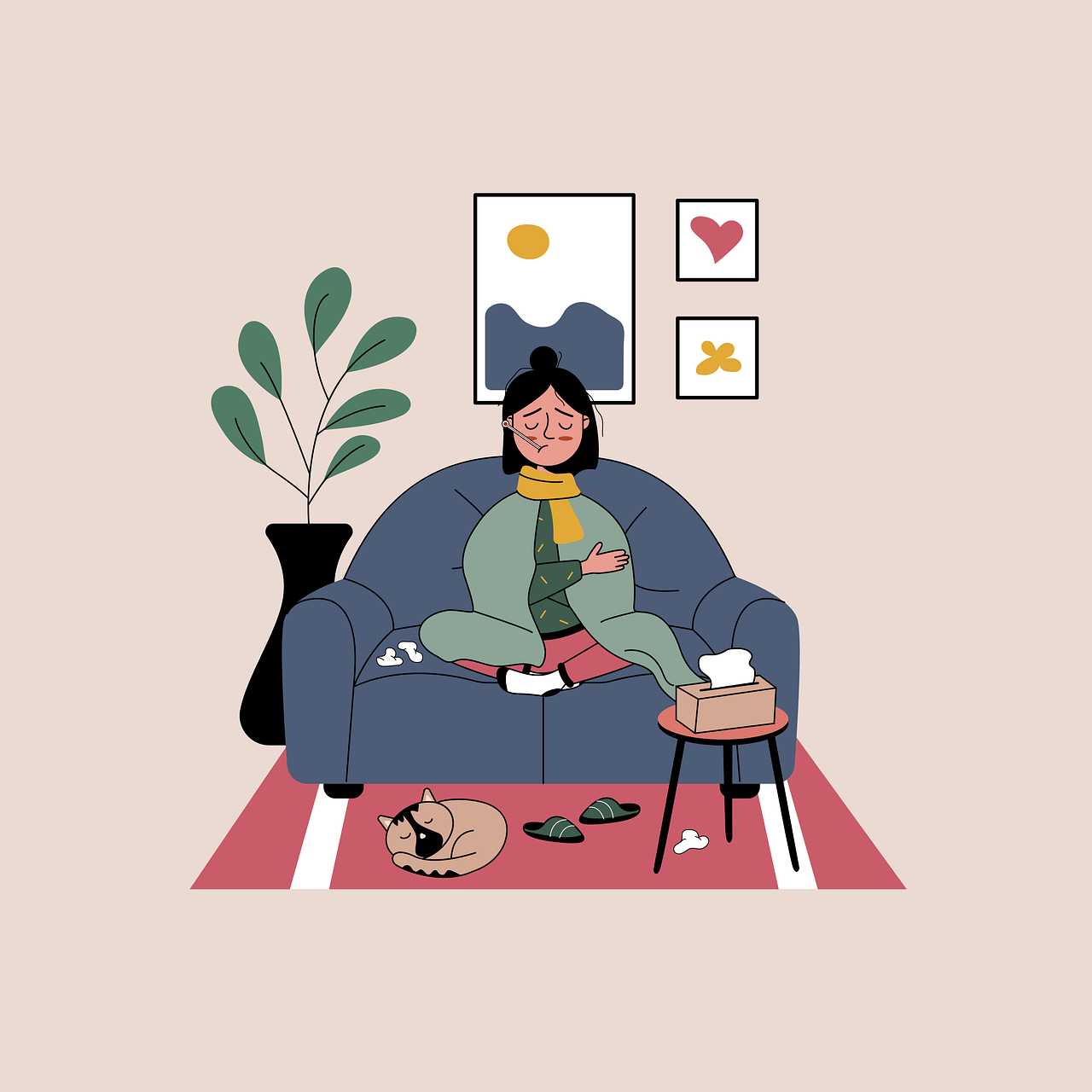 Ilustrasi orang sakit