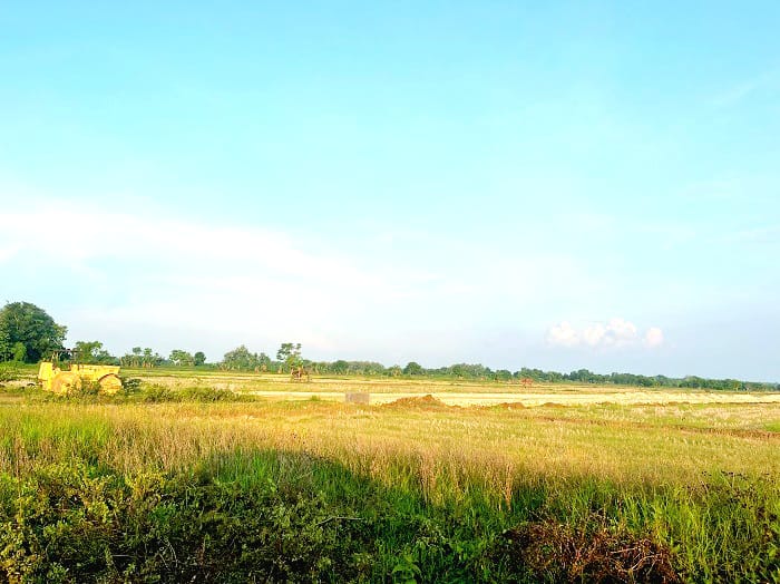 PROYEK LANJUTAN: Lokasi proyek jalan lingkar bandara yang berlokasi di Desa Kacongan, Kecamatan Kota Sumenep, Senin (24/11). (MOH. IQBAL/JPRM)