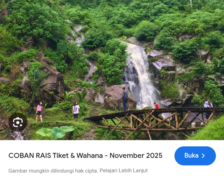 Wisata air terjun coban rais