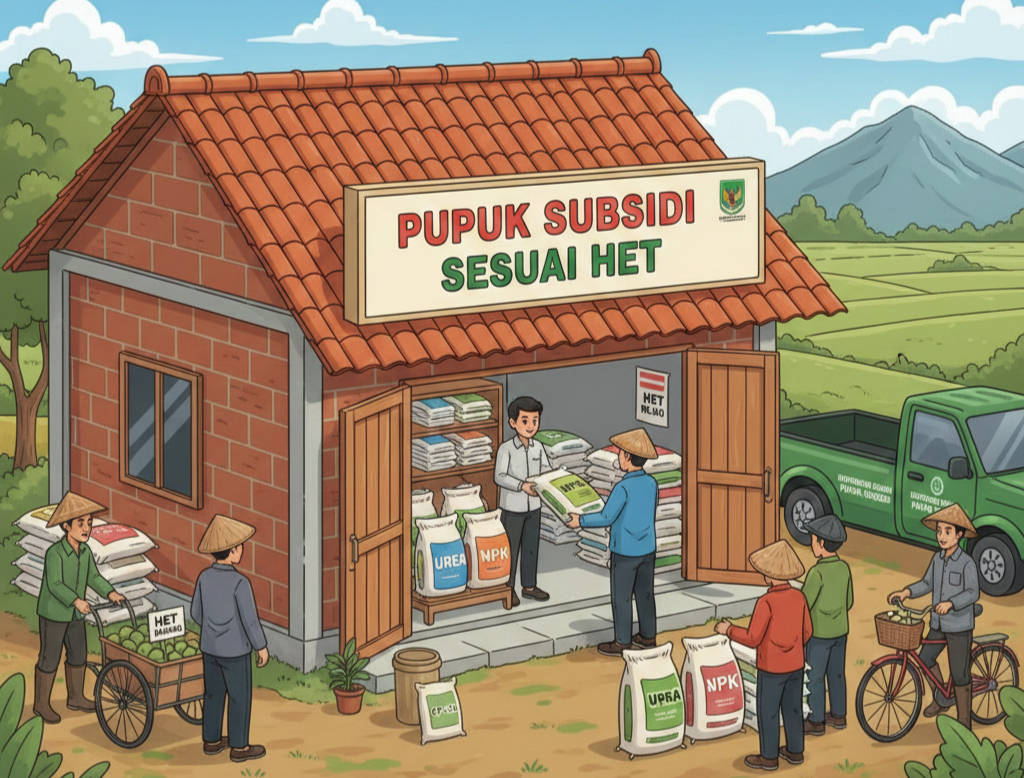 Ilustrasi gambar toko penjual pupuk