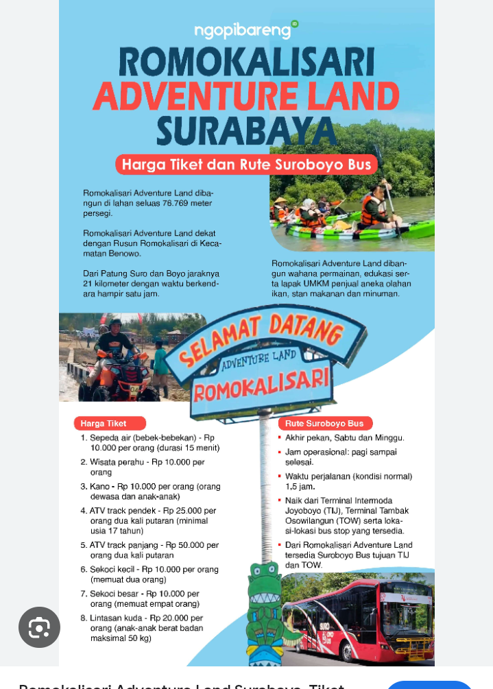 Daftar harga tiket romokaisari adventure