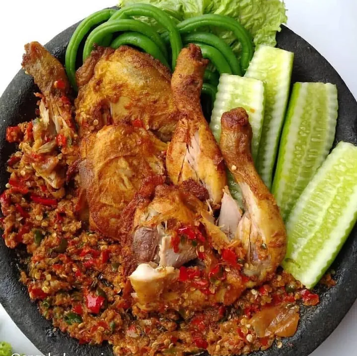 Resep ayam gepuk sambal kacang