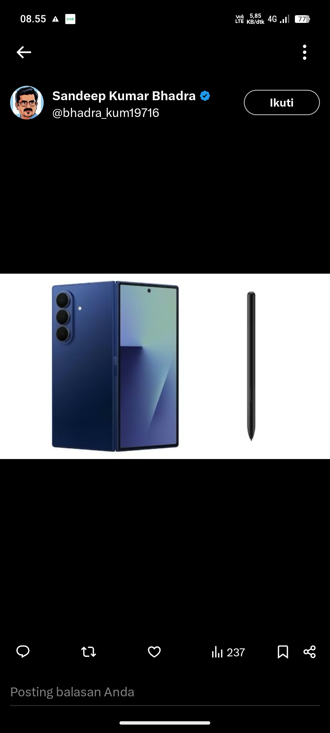 Ilustrasi Galaxy Z Fold 8 Wide Fold