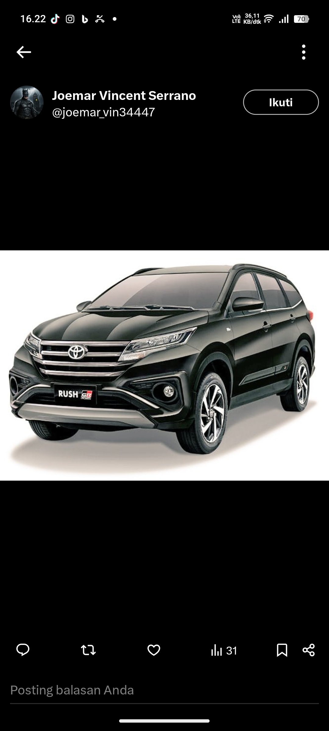 Ilustrasi Toyota Rush 2026 Hybrid e Smart