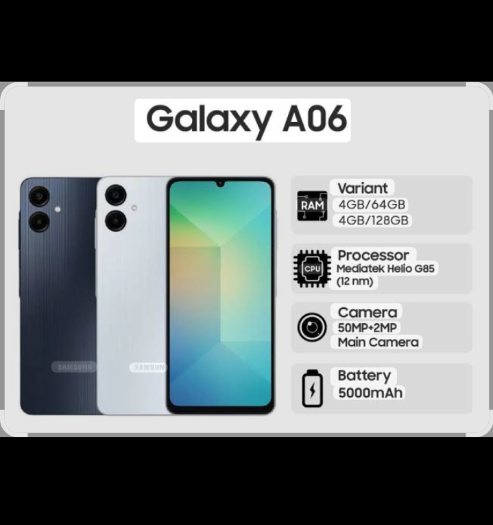 Samsung Galaxy A06 tampil sederhana namun tetap modern untuk kelasnya