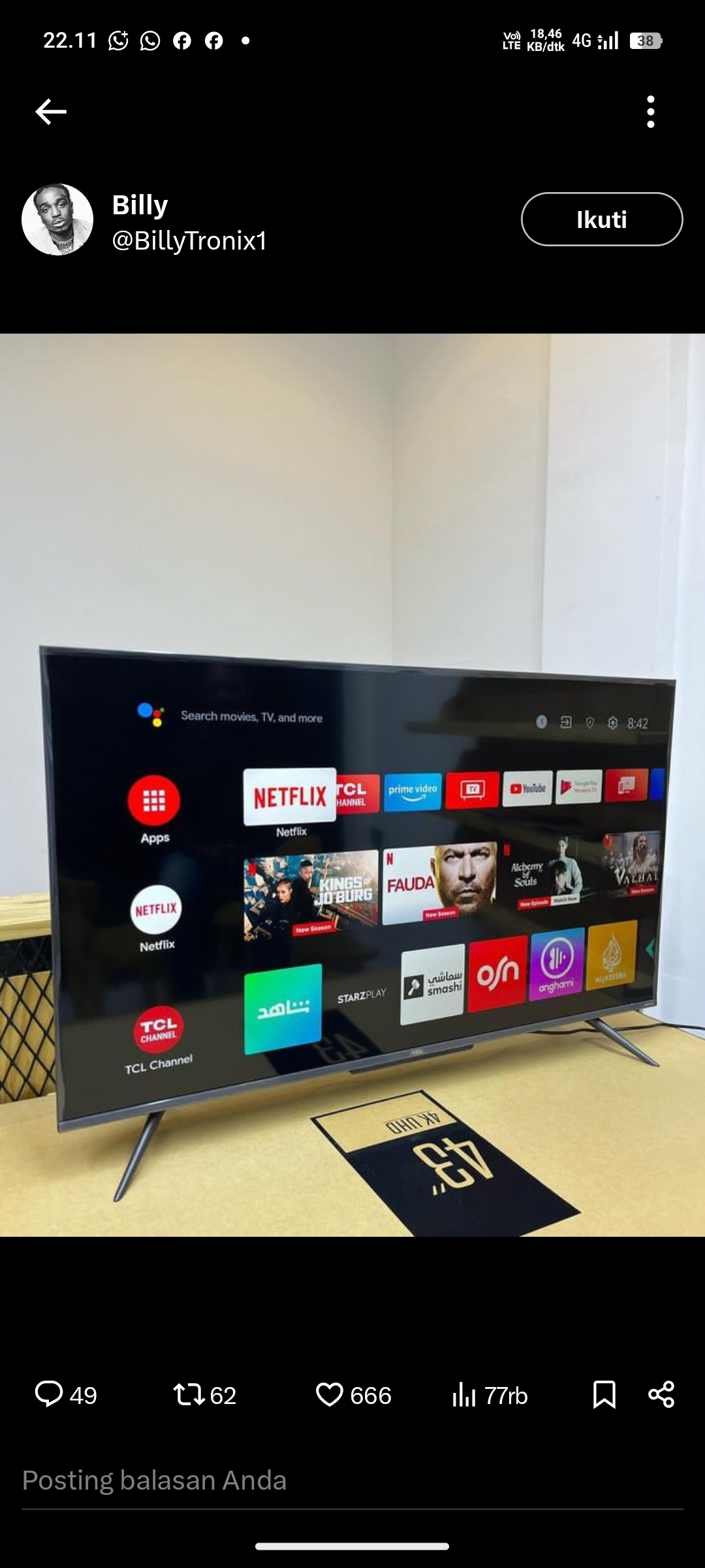 Rekomendasi Smart TV 43 inci