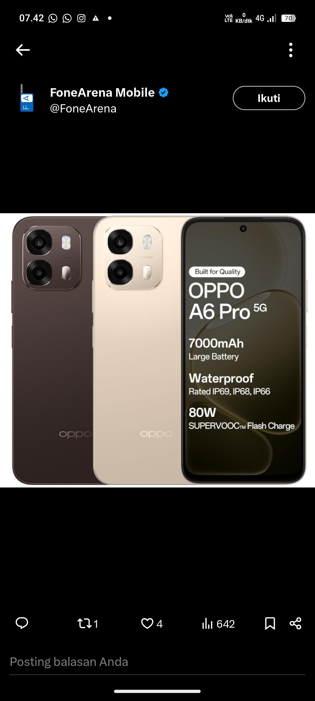 OPPO A6 Pro 4G salah satu HP Murah Layar AMOLED dengan Baterai Jumbo