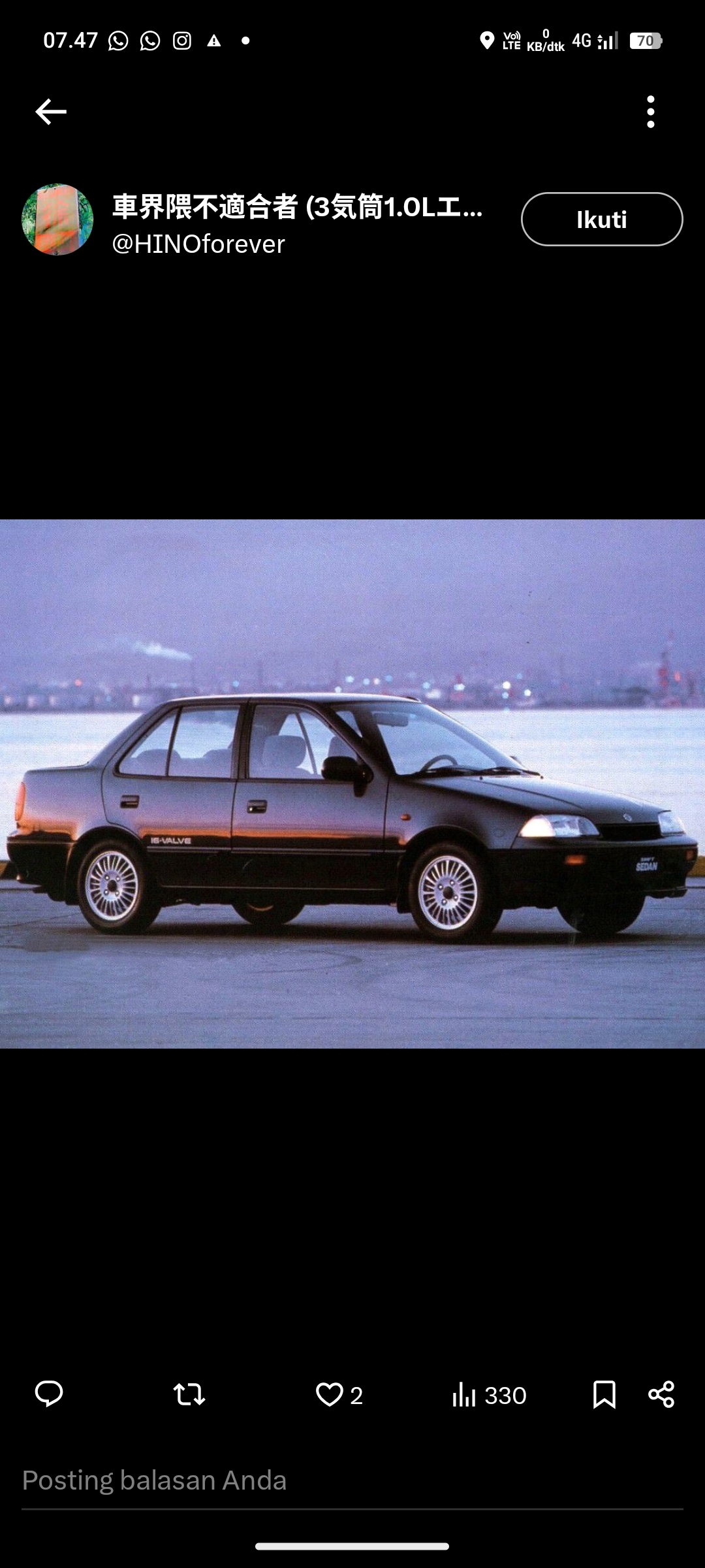 Suzuki Esteem 1991 Salah Satu Mobil Sedan Bekas di Bawah Rp30 Juta