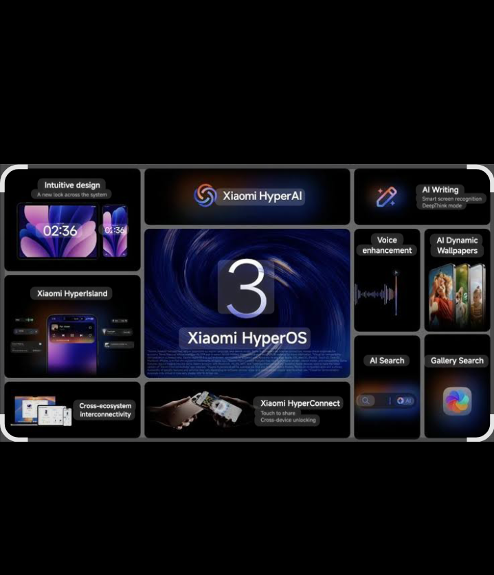 HyperOS 3 menghadirkan ikon dengan bentuk lebih sederhana dan konsisten.
