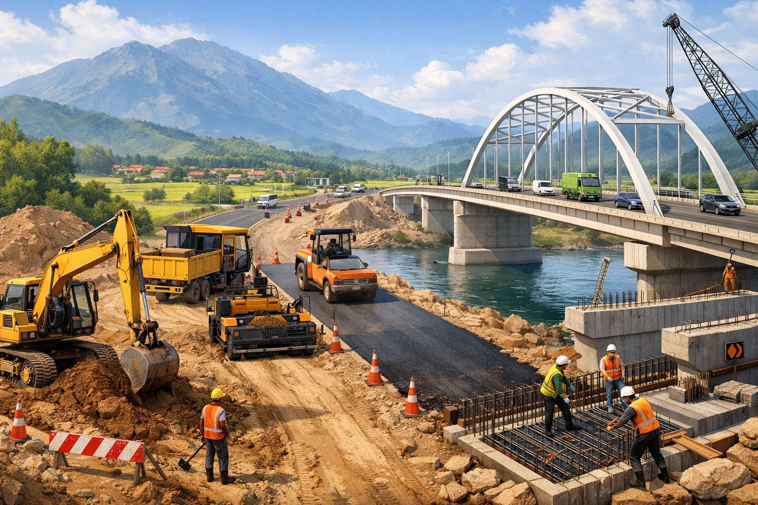 Ilustrasi pembangunan jembatan