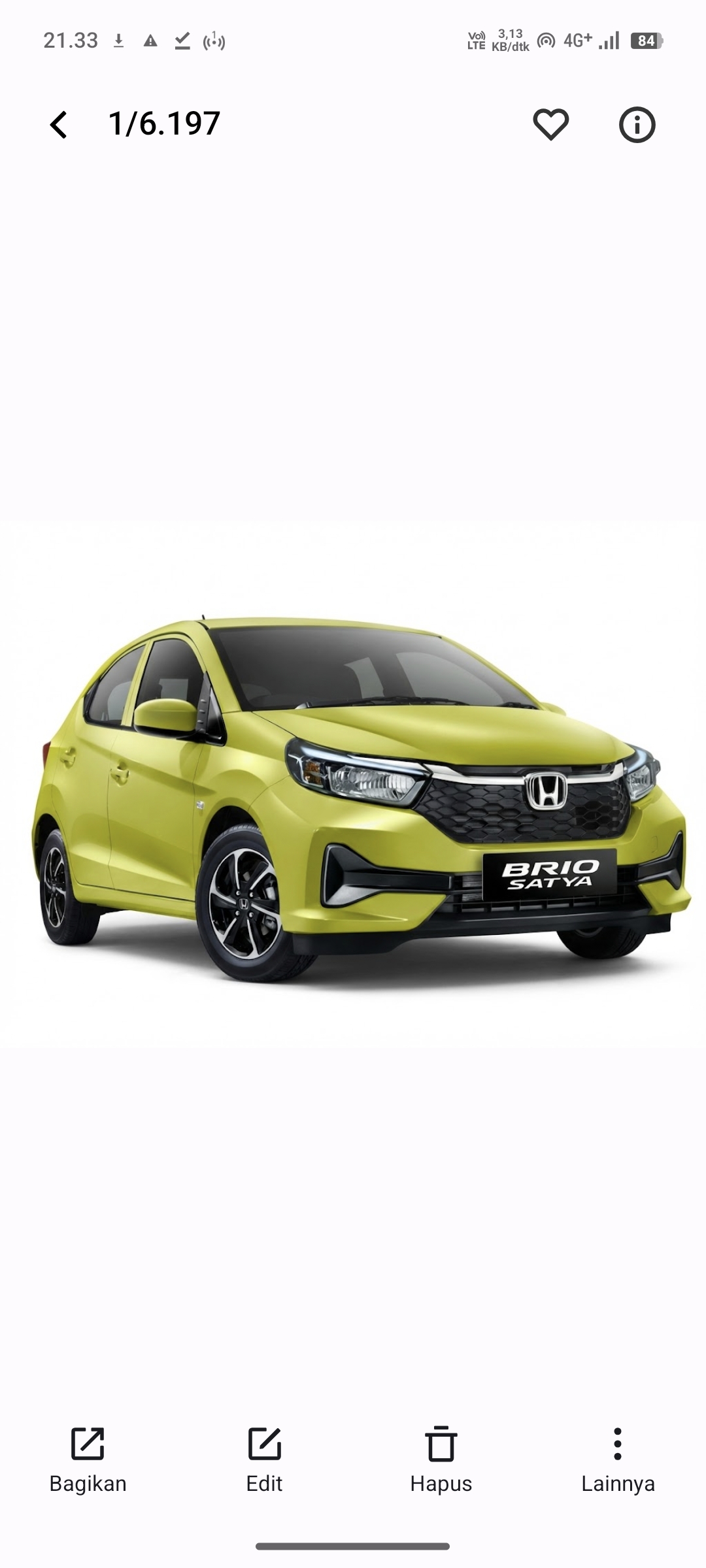 Ilustrasi Honda Brio Satya S CVT