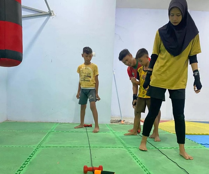 SEMANGAT: Atlet KBI Bangkalan saat menjalani sesi latihan bersama beberapa waktu lalu. (KBI BANGKALAN UNTUK JPRM)