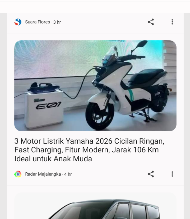 Motor listrik Yamaha 2026 dibekali jarak tempuh hingga 106 kilometer dalam sekali pengisian daya.