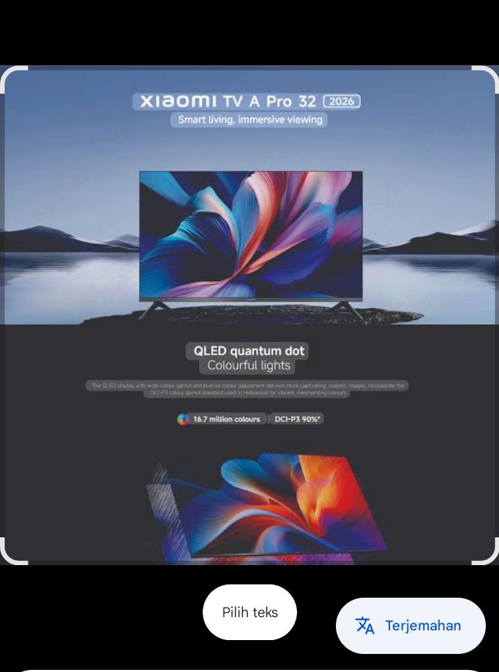 Xiaomi TV A Pro tampil minimalis dan modern.