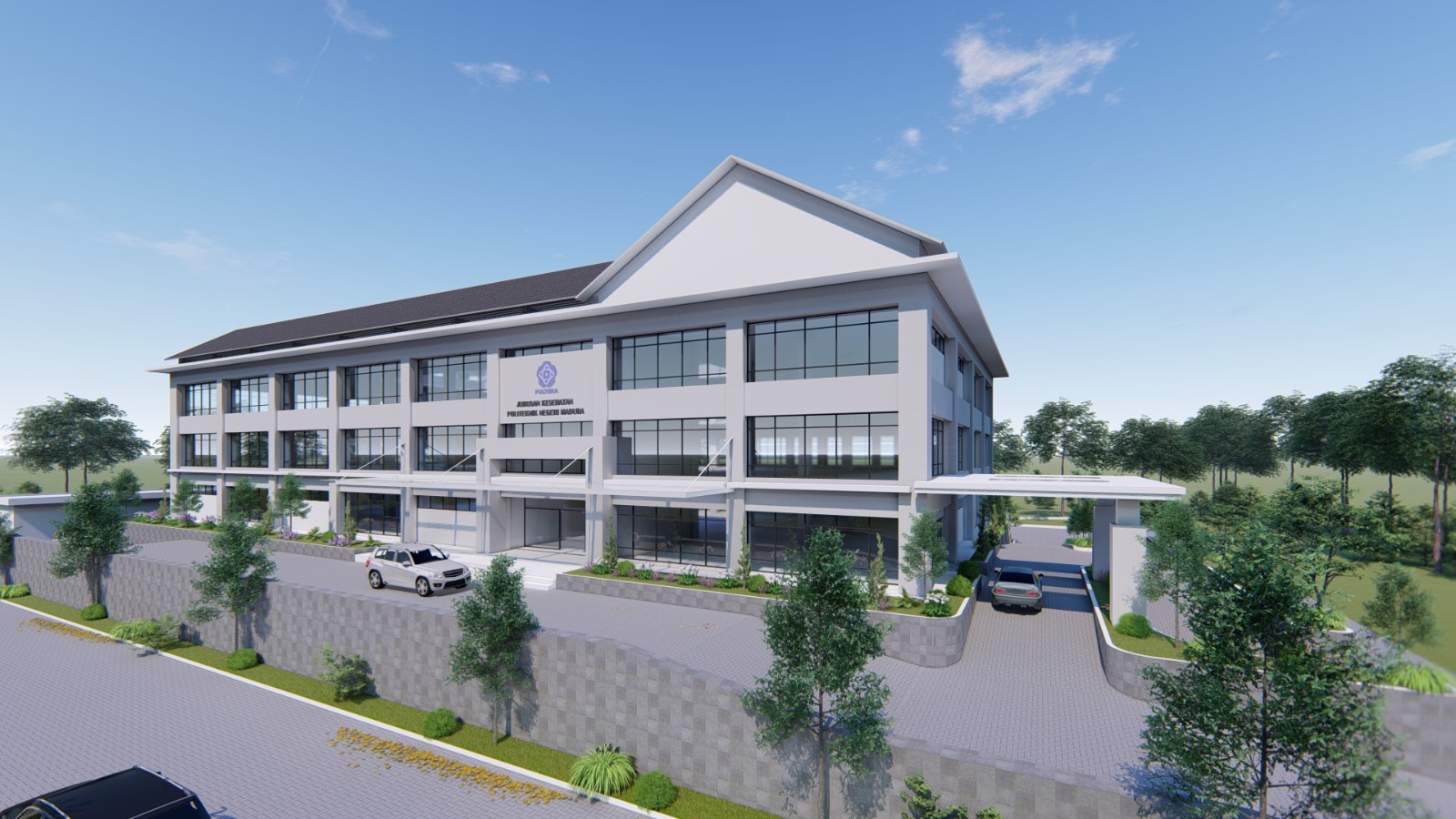 MEGAH: Desain bangunan Gedung Kesehatan Poltera dengan fasilitas modern (sedang dibangun) untuk mendukung pembelajaran praktik berbasis kompetensi dan mencetak tenaga kesehatan profesional, terampil,