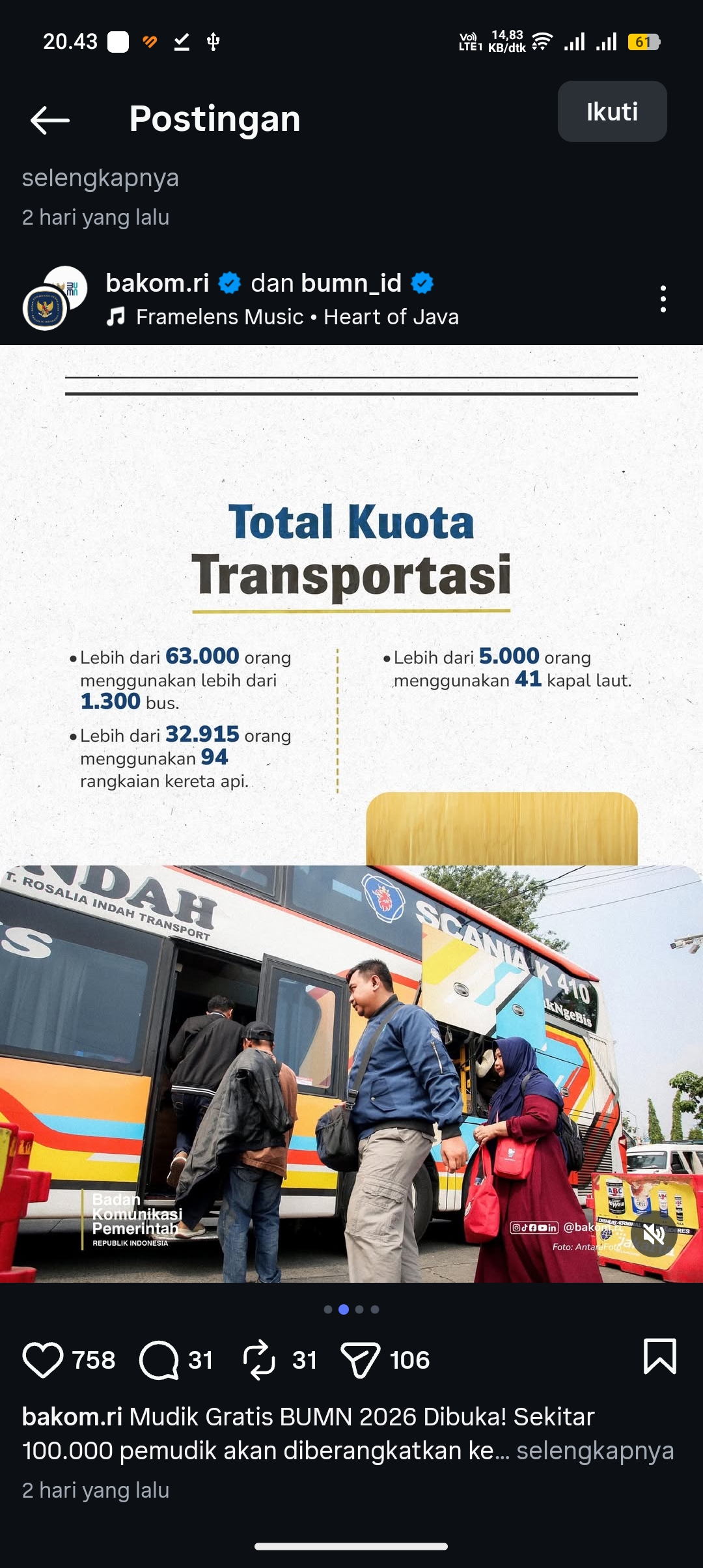 Mudik Gratis BUMN 2026