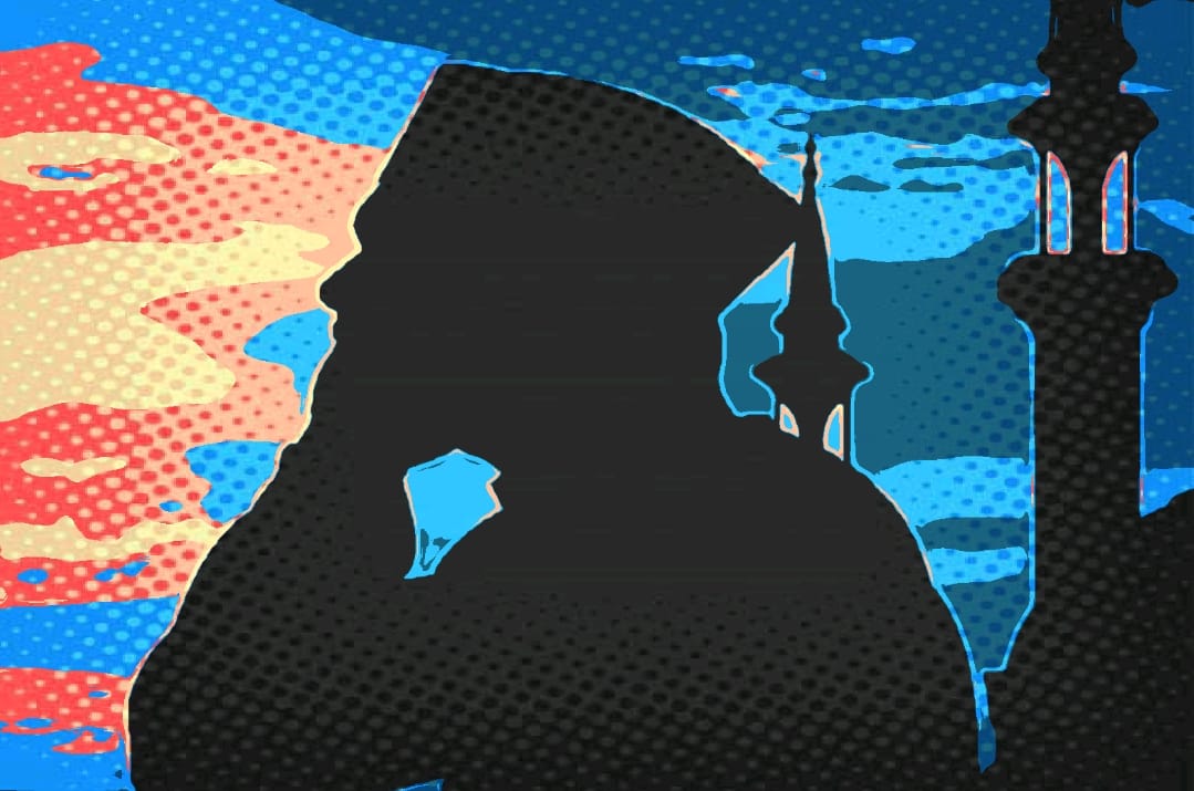 Ilustrasi muadzin mengumandangkan adzan