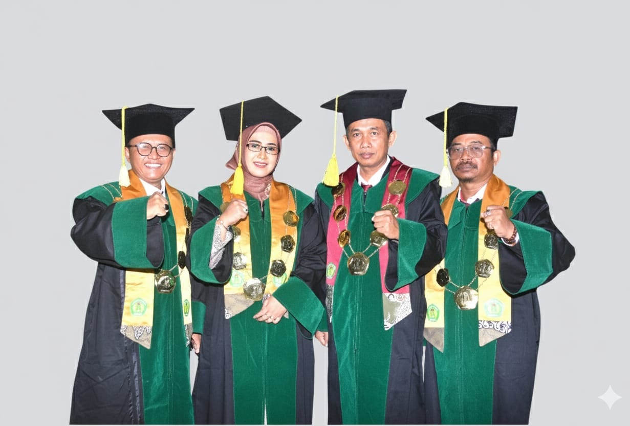 KOMPAK: Jajaran petinggi UPI Sumenep, dari kiri Moh. Ridwan, Suhartatik, Asmoni, Moh. Fauzi.