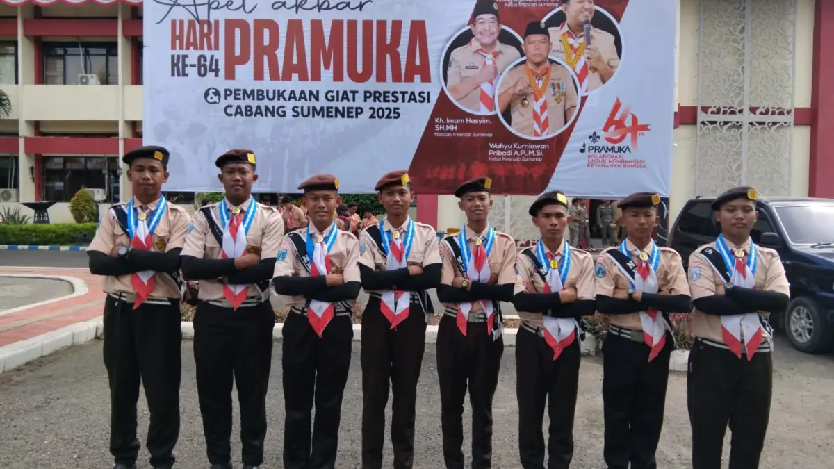 AKTIF: Sejumlah santri Pondok Pesantren Nurulhuda Pekandangan saat mengikuti kegiatan kepramukaan.