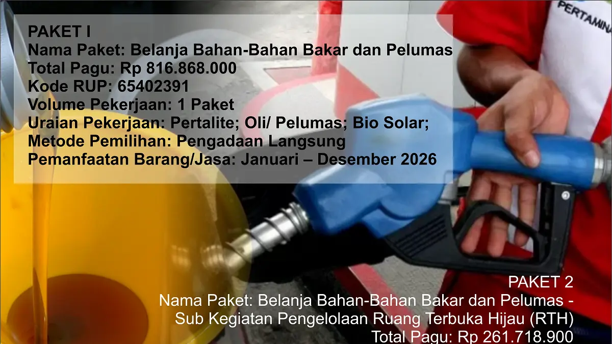 Anggaran BBMdan Pelumas DLH Kabupaten Pamekasan