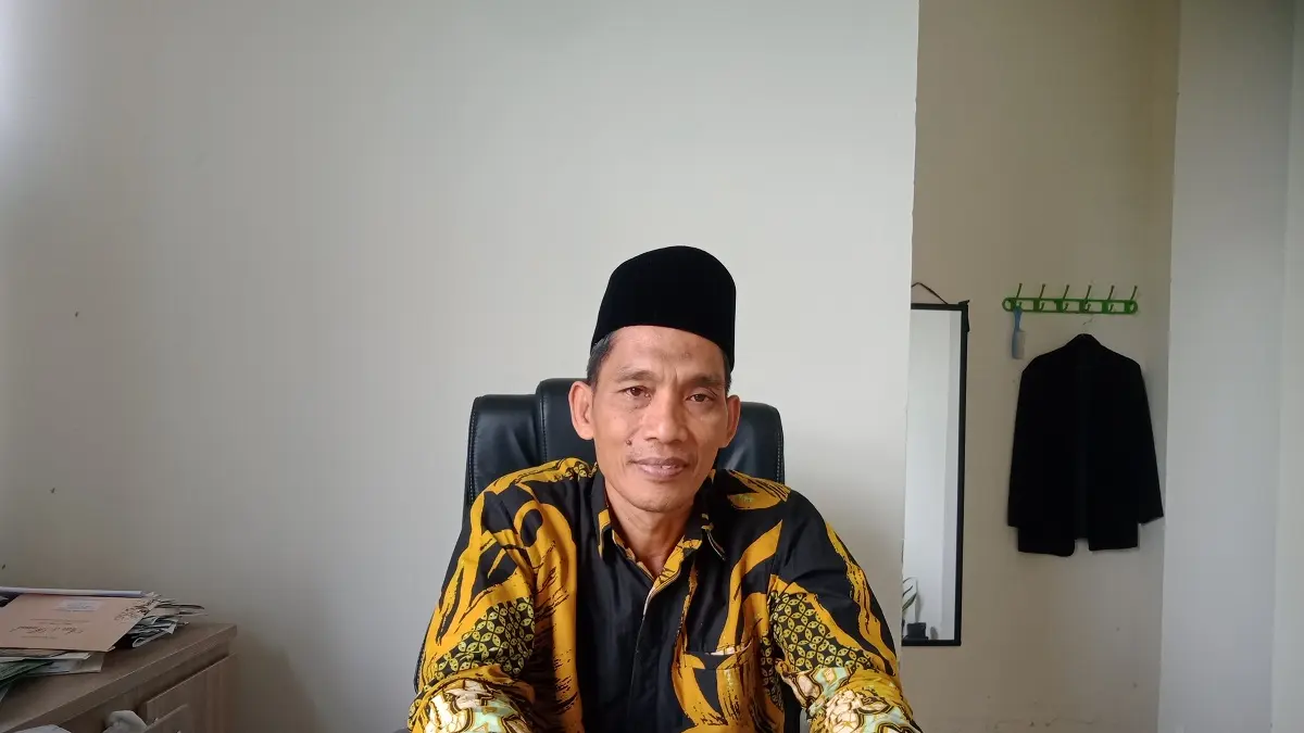 WAWANCARA: Kepala Kemenhaj Bangkalan saat di temui di ruang kerjanya