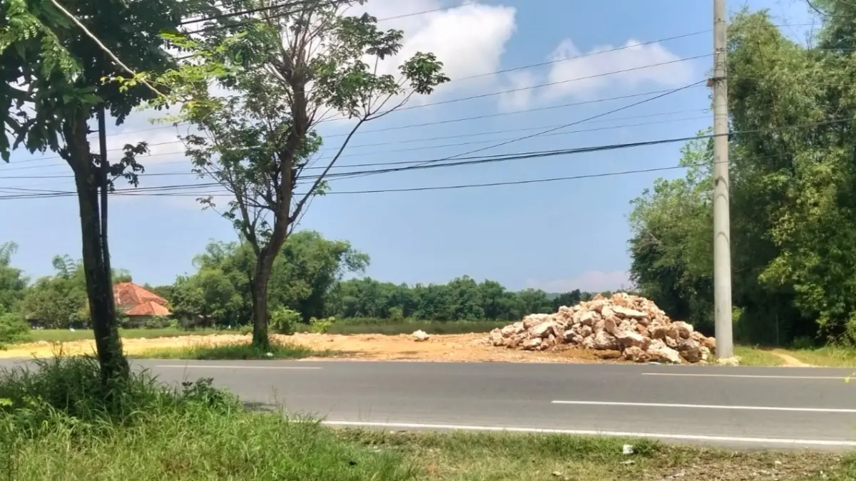 BERMASALAH: Lahan sawah dilindungi (LSD) di Desa Dumajah, Kecamatan Tanah Merah, Bangkalan, tanpa aktivitas Minggu (26/4). (HENDRAYANTO UNTUK JPRM)