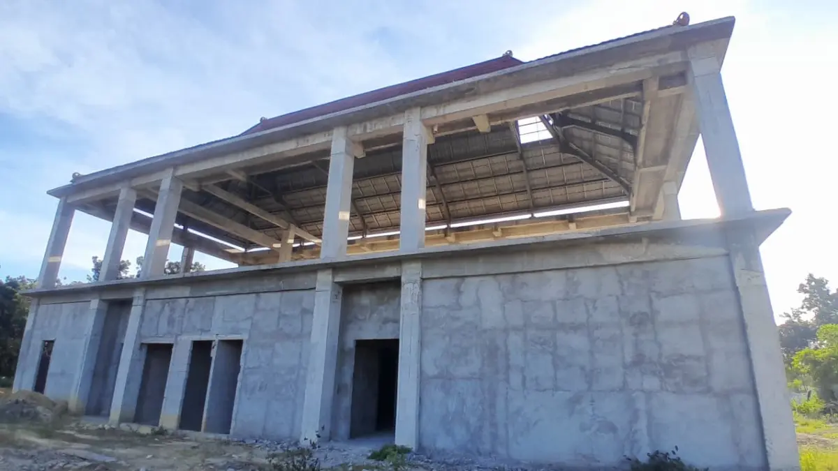 JADI TEMUAN BPK: Gedung baru Puskesmas Bulangan Haji, Pamekasan, rusak sebelum dilakukan pengerjaan tahap dua, Jumat (8/5).