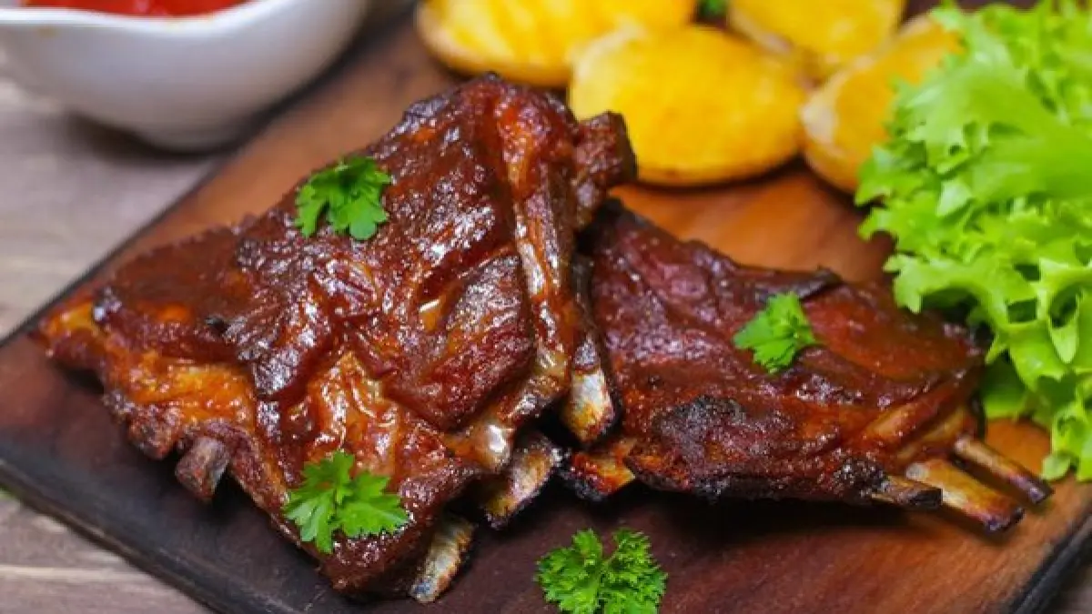 Ilustrasi Kambing Oven Madu Jahe