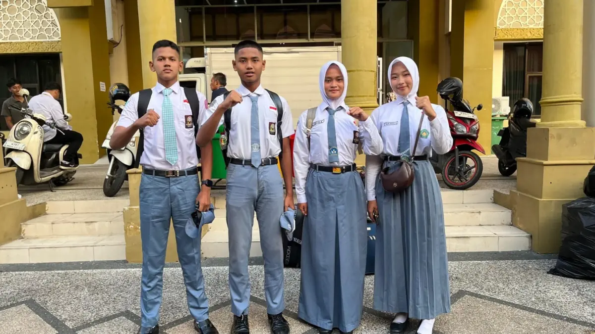 BERPRESTASI: Empat Siswa yang menwakili Kabupaten Sumenep mengikuti seleksi Paskibraka di Jawa Timur.