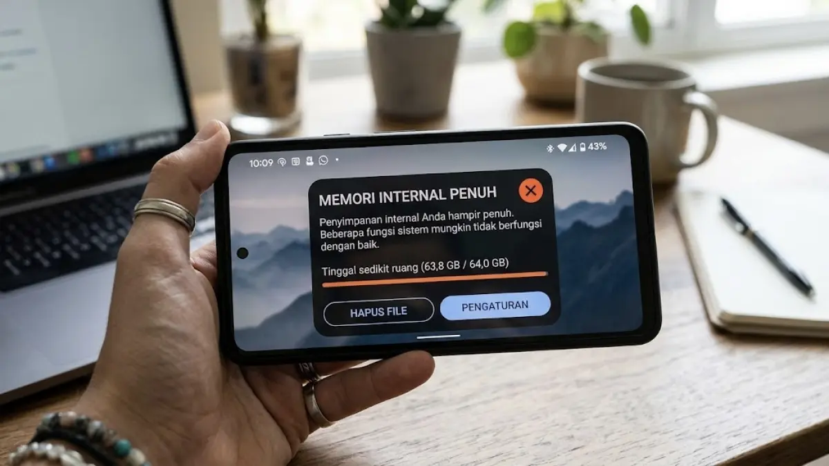 Ilustrasi Notifikasi Memori HP Penuh