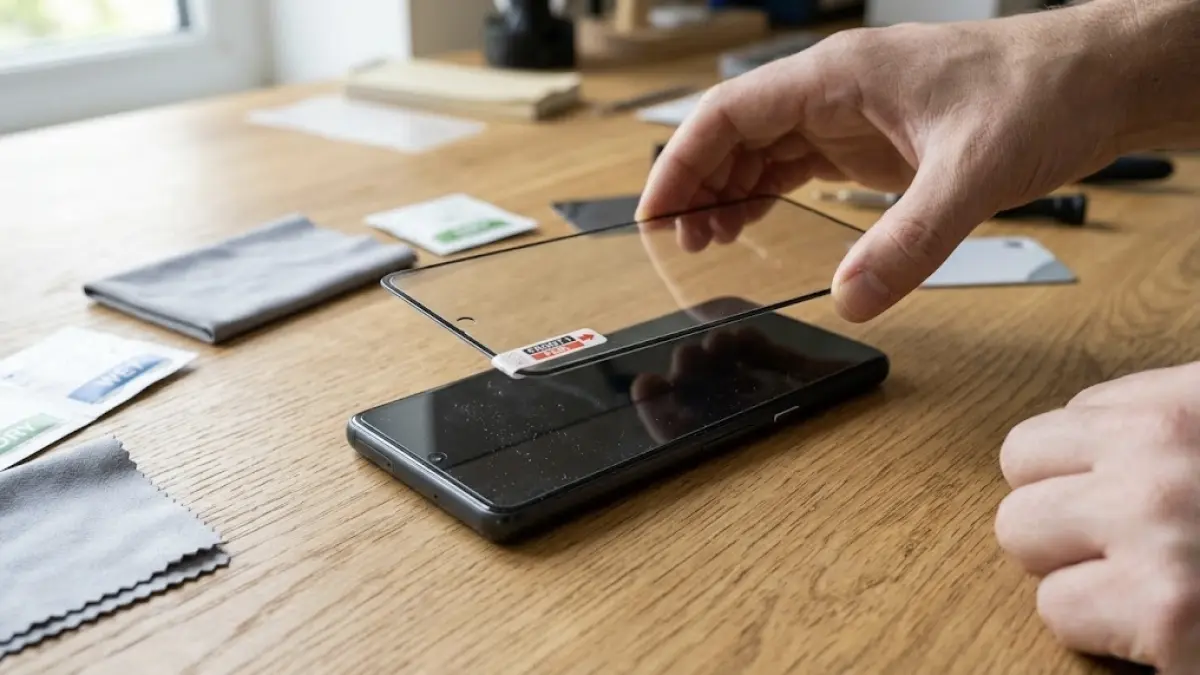 Ilustrasi HP yang Hendak Dipasangkan Tempered Glass.