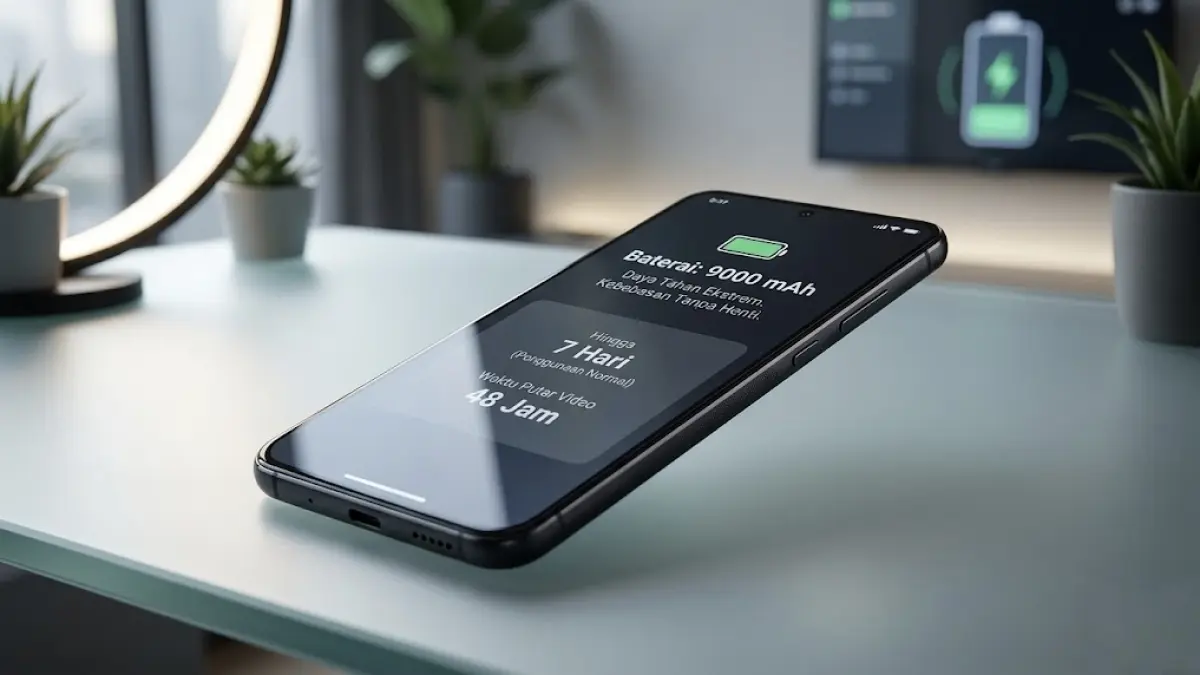 Ilustrasi Smartphone dengan Baterai yang Tembus 9000 mAh. 