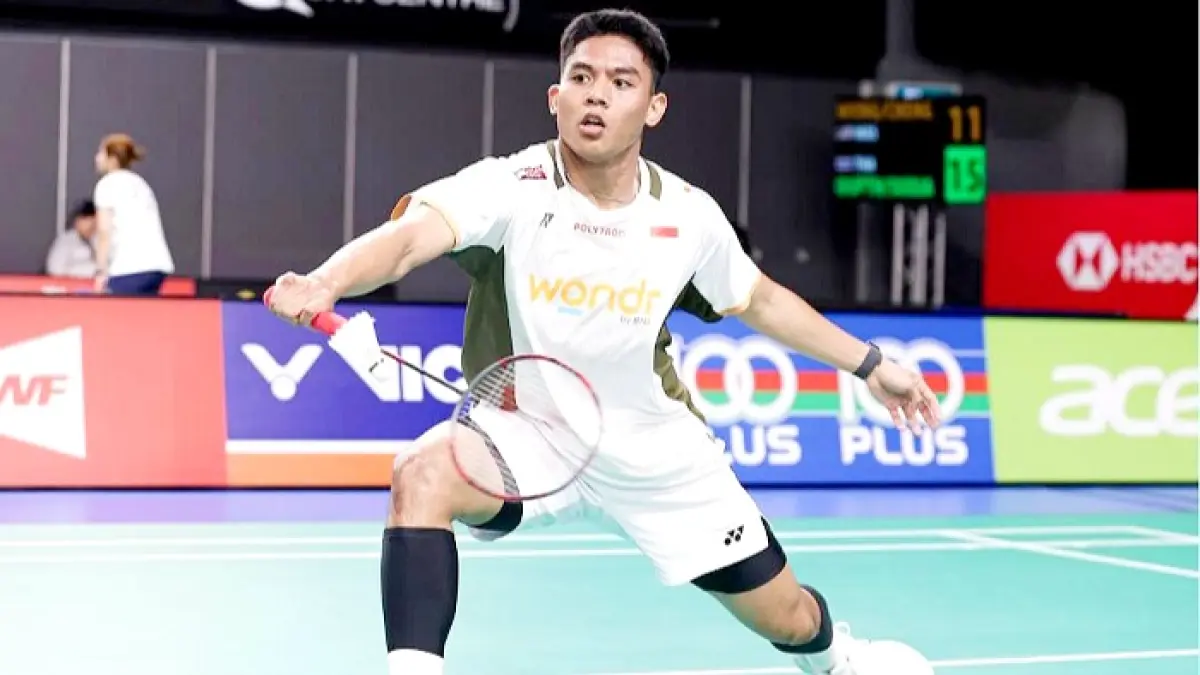 KEBANGGAAN WARGA SAMPANG: Moh. Zaki Ubaidillah saat bertanding melawan atlet Hongkong pada babak 16 besar Australian Badminton Open 2026 Super 500 Kamis (11/6). (BADMINTON INA UNTUK JPRM)