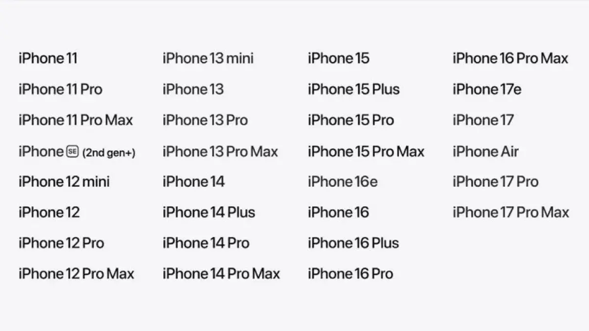 Daftar HP yang dapat  iOS 27 