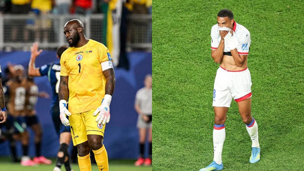 Potret wajah kecewa pemain Haiti yang secara resmi tersingkir dari piala dunia 2026.