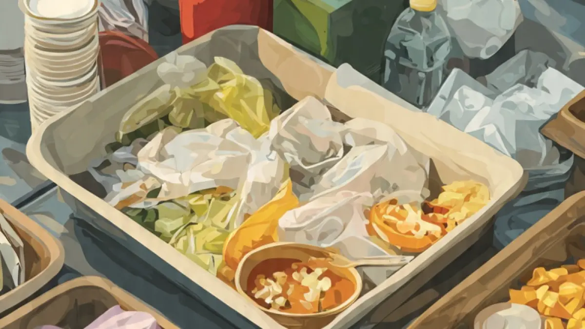 Sampah Makan Bergizi Gratis (MBG). (Ilustrasi Gambar Dibantu Meta AI)
