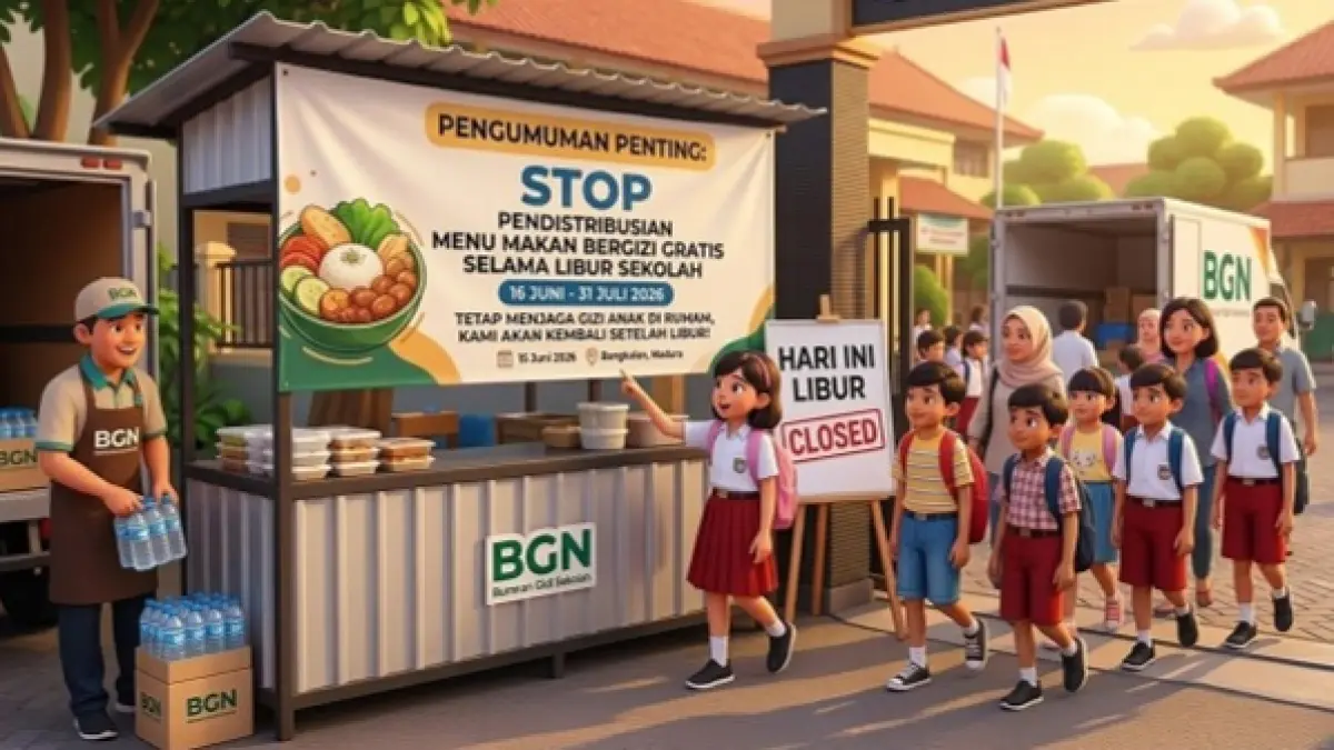 BGN Stop Distribusi MBG. (Ilustrasi Dibantu AI)