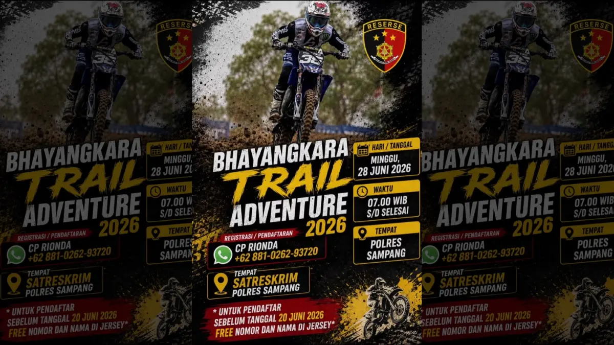 Poster Bhayangkara Trail Adventure 2026 Satreskrim Polres Sampang 