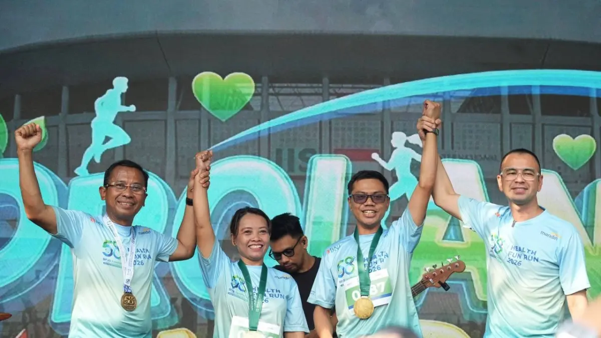 HIDUP SEHAT: BPJS Kesehatan menggelar Health Fun Run di kawasan Gelora Bung Karno (GBK), Minggu (28/6).