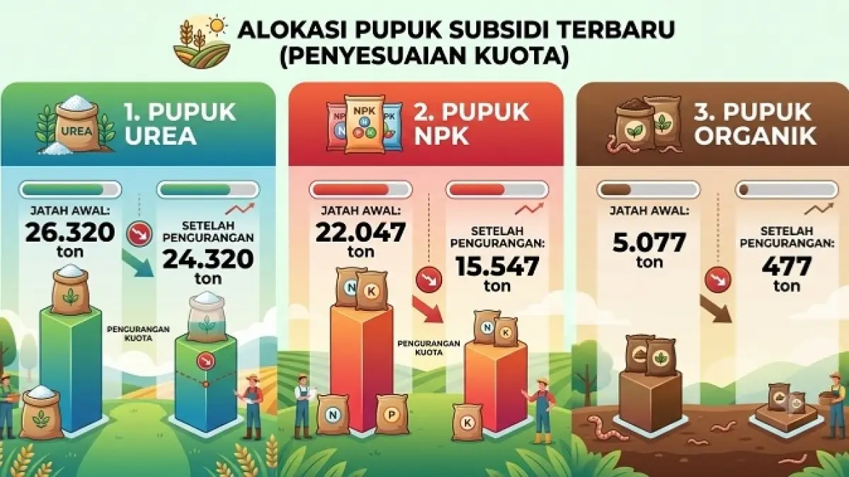 Grafis Alokasi Pupuk Subsidi Terbaru. (Dibantu AI)