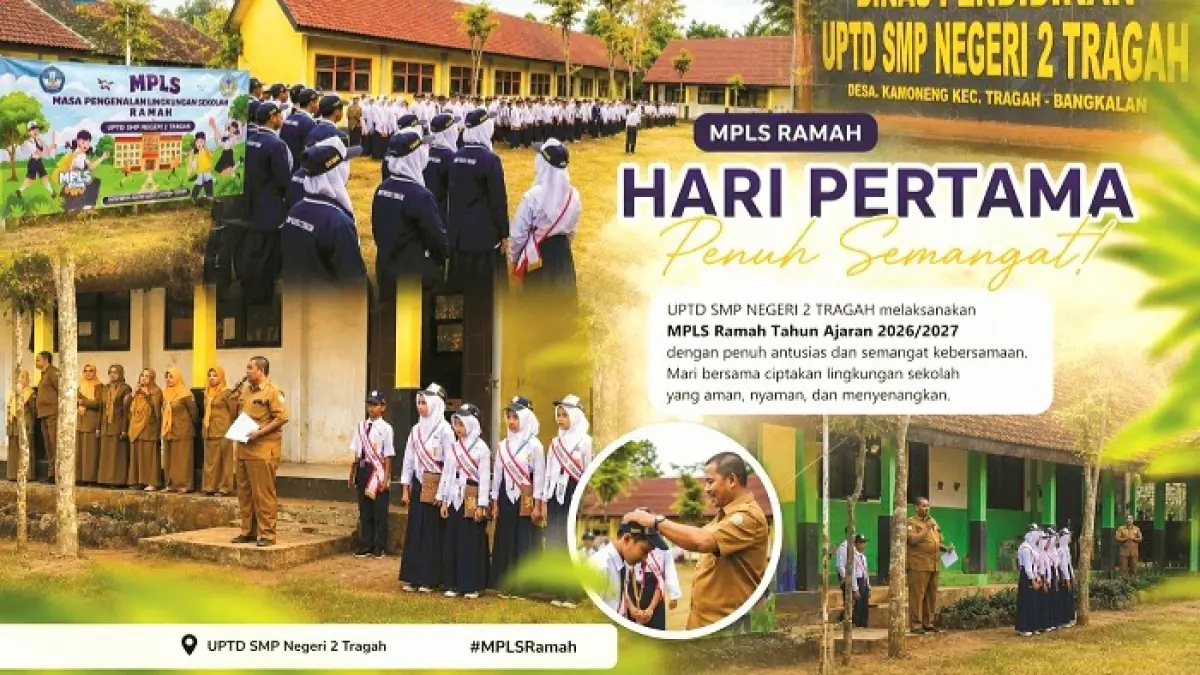 RAPI: UPTD SMPN 2 Tragah membuka pelaksanaan MPLS tahun ajaran 2026/2027, Senin (13/7). (UPTD SMPN 2 TRAGAH)