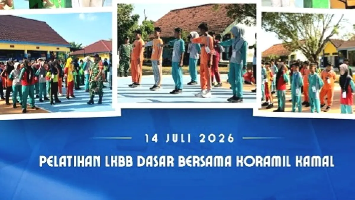 TEGAS: Siswa baru UPTD SMPN 3 Kamal LKBB yang dipimpin anggota TNI. (UPTD SMPN 3 KAMAL UNTUK JPRM)