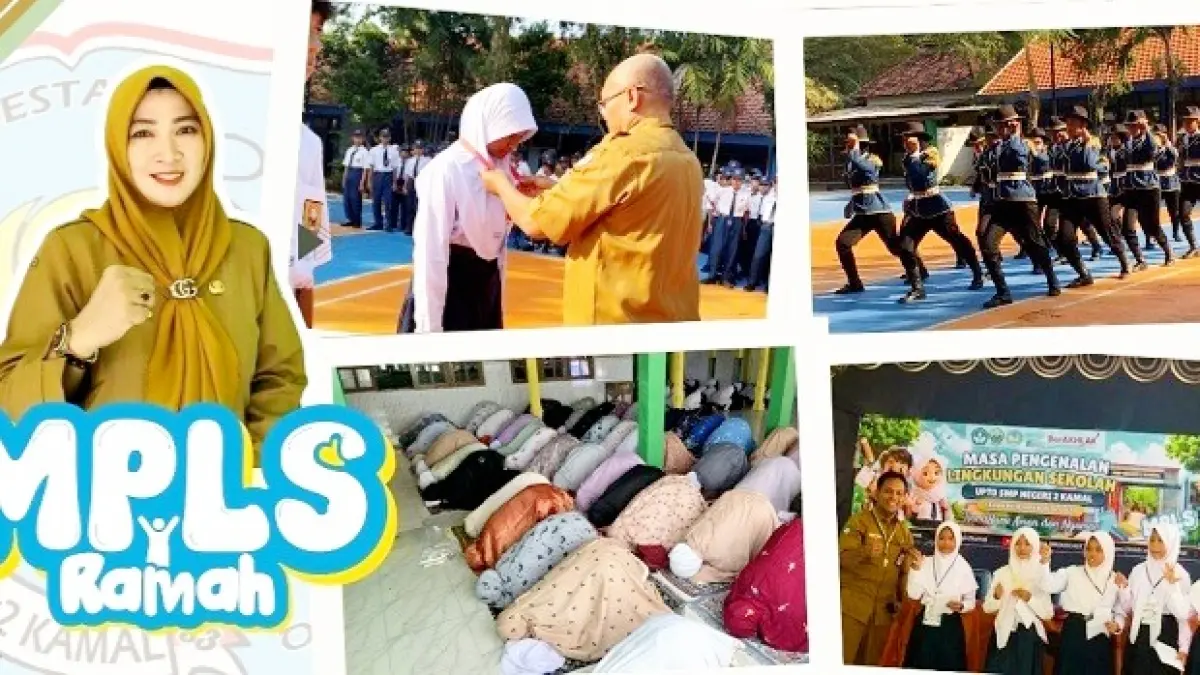 TERTIB: Siswa UPTD SMPN 2 Kamal mengikuti MPLS di sekolah. (UPTD SMPN 2 KAMAL UNTUK JPRM)