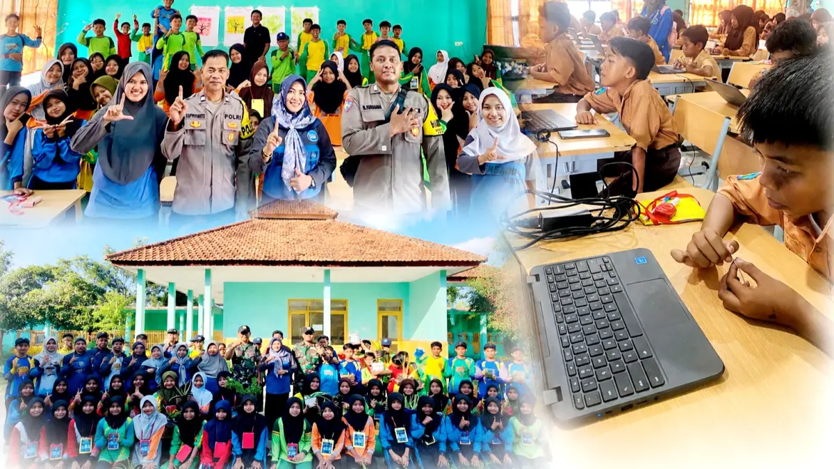 DIBINA: Siswa UPTD SMPN 1 Burneh berfoto bersama dengan anggota Polri dan TNI Kamis (16/7). (UPTD SMPN 1 BURNEH UNTUK JPRM)