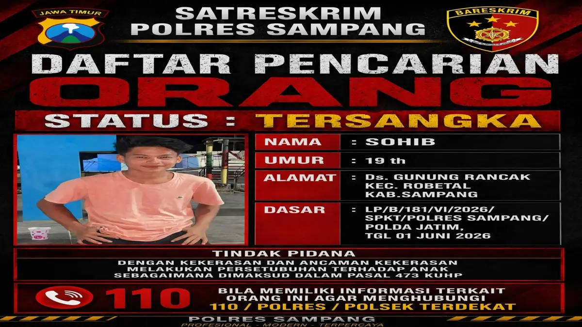 DICARI: Identitas DPO rudapaksa yang diincar Polres Sampang.