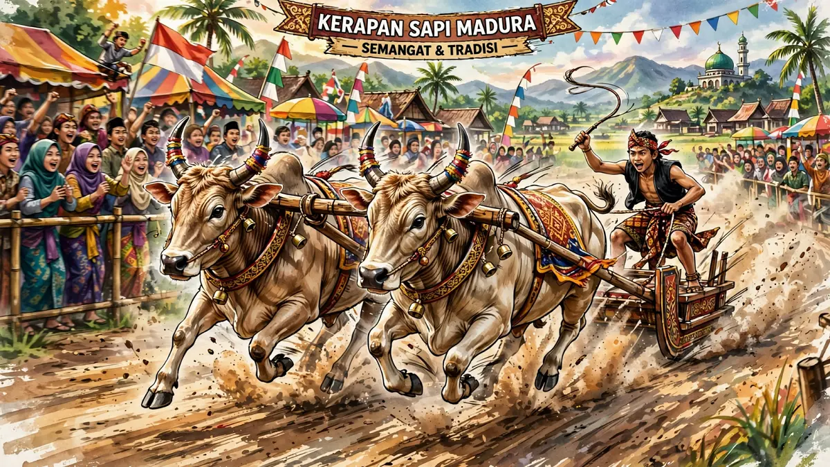 ilustrasi kerapan sapi