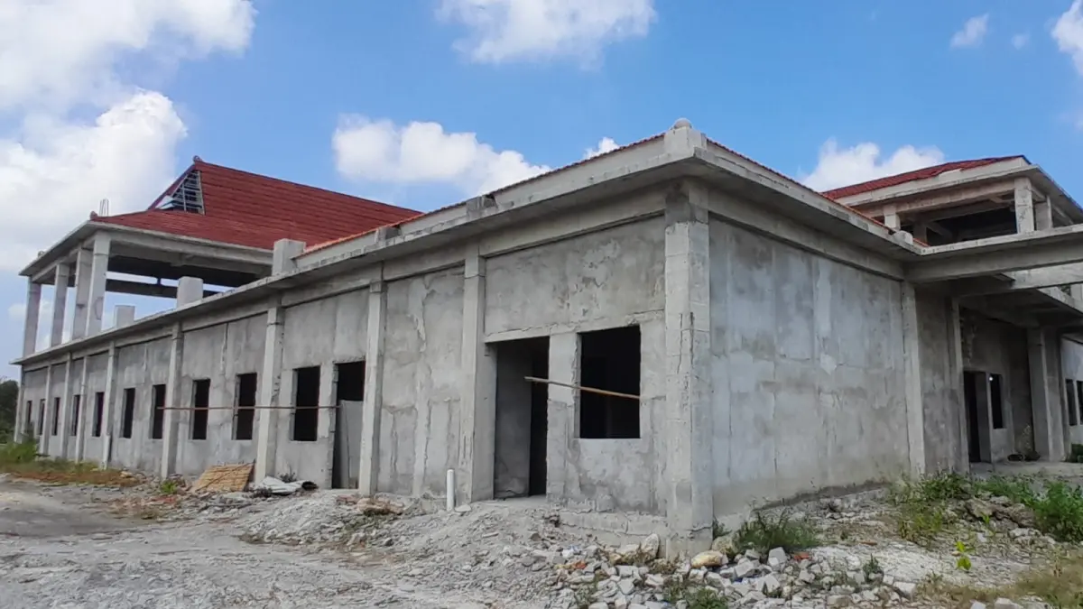 BELUM DIGELAR: Bangunan Puskesmas Bulangan Haji belum dilanjutkan pascapasca kegiatan tahap satu rampung di akhir tahun lalu.