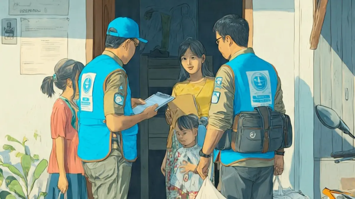 Ilustrasi Petugas Sensus Ekonomi. (Dibantu Meta AI)
