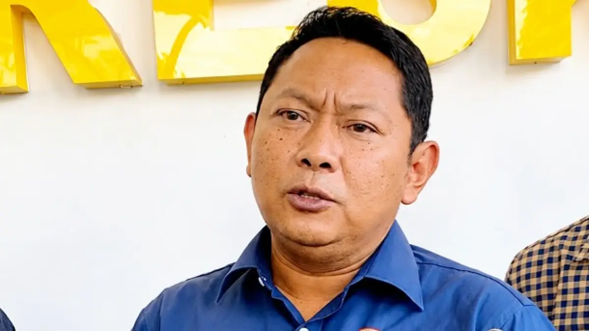 TEGAS: Kasatreskrim Polres Pamekasan AKP Yoyok Hardianto dalam kegiatan konferensi pers, Selasa (18/8). (MOH. IQBAL AFGANI/JPRM)