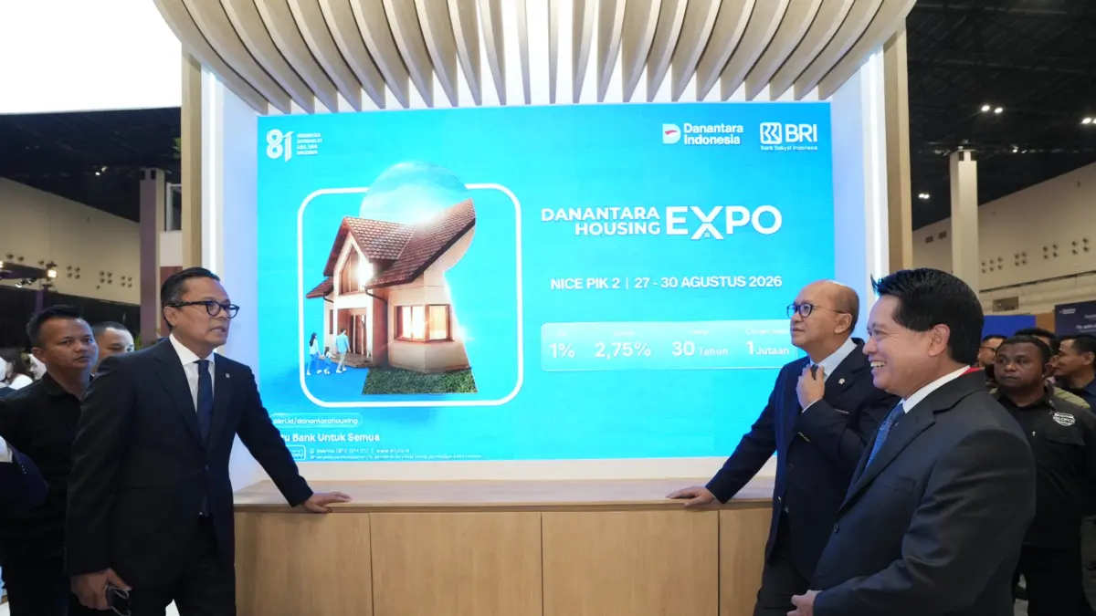 WUJUD KOLABORASI: BRI mensupport kegiatan Danantara Housing Expo 2026 dengan menyediakan tawaran rumah KPR murah.